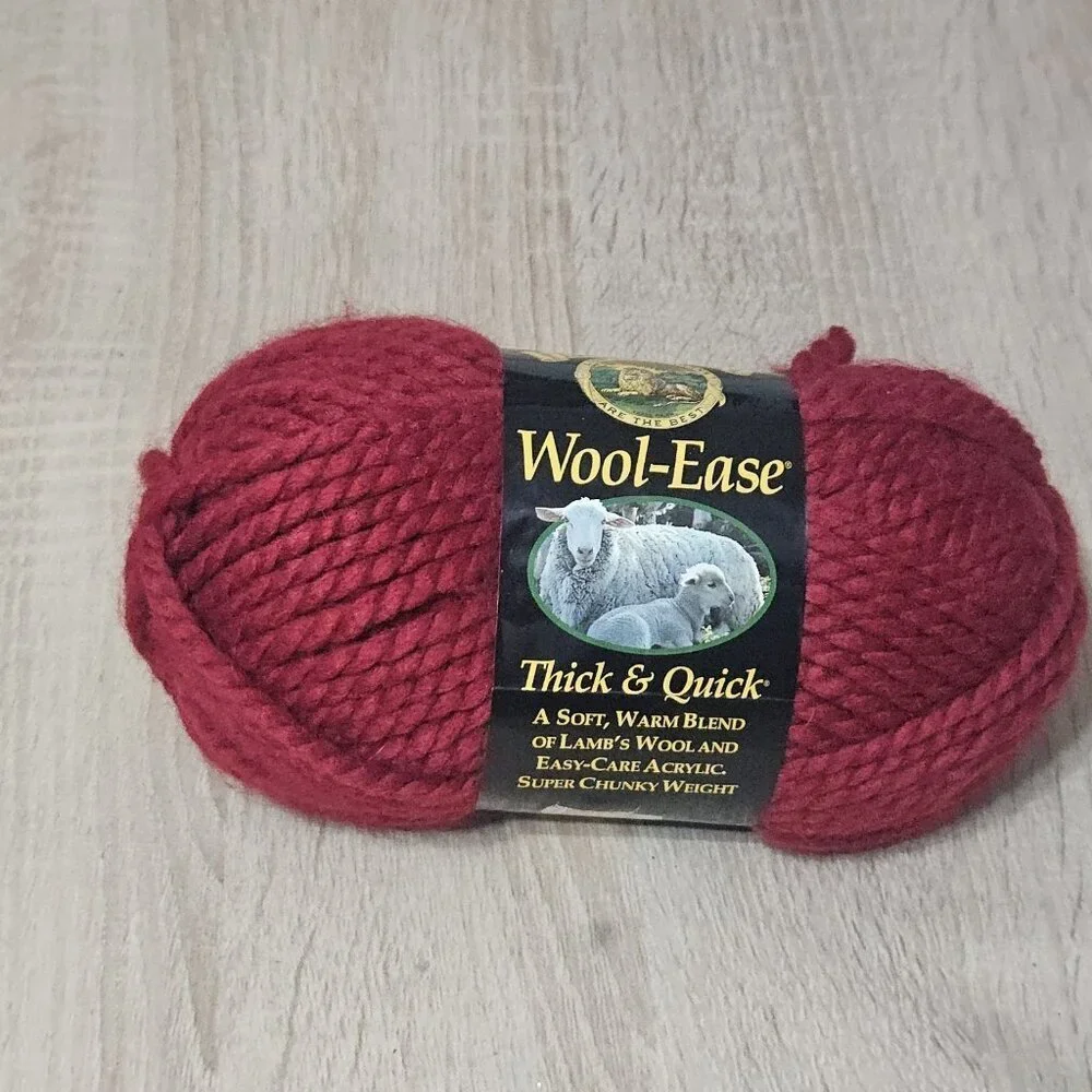 Lion Brand Yarn Wool Ease Thick & Quick  #138 Cranberry Acrylic Wool Blend New